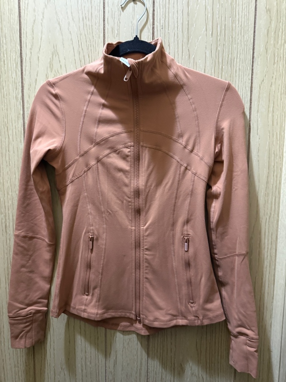 OQQ Women's Dusty Orange Zip-Up athletic Jacket